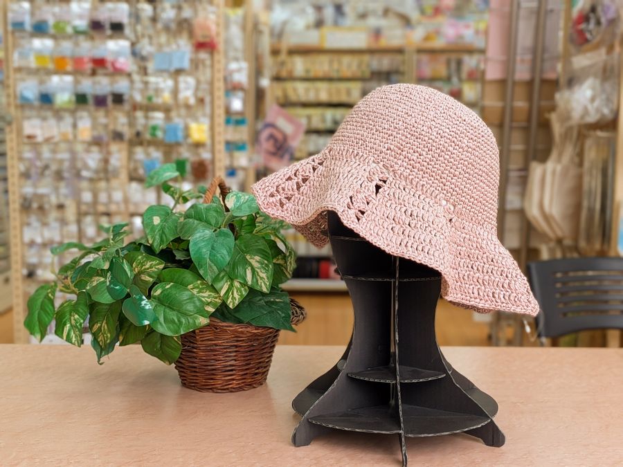 リクエスト講習 エコアンダリヤで編む「八角形つば広帽子」